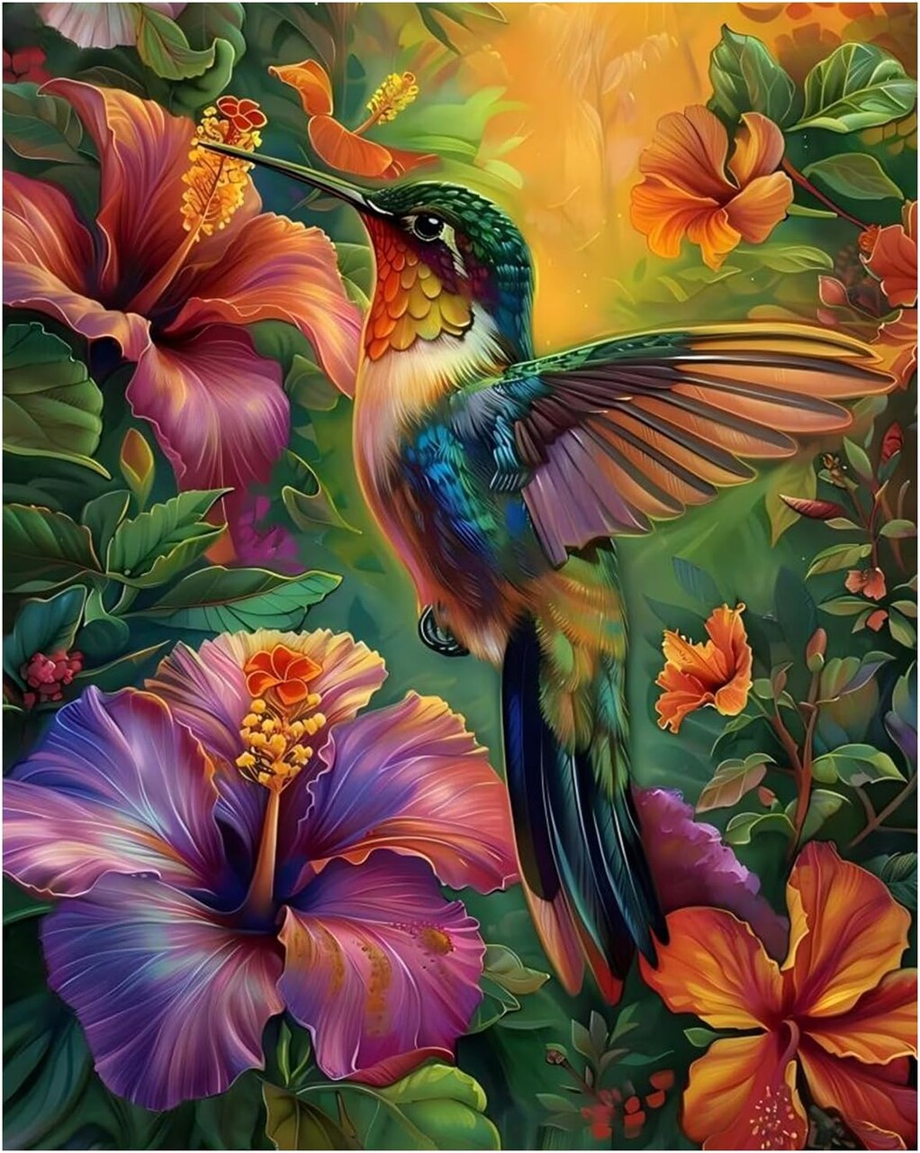 Paint by Numbers Kit for Adults, Hummingbird Paint by Numbers for Adults, Paint by Numbers Kit for Beginner for Gift and Home Wall Decor 16x20 Inch